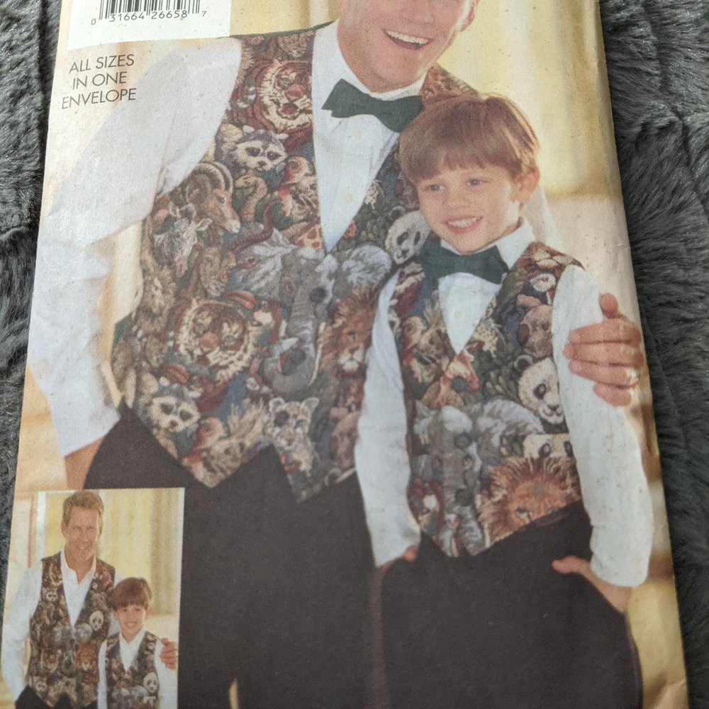 Swing Pattern Butterick 5320 Mens Boys Vest